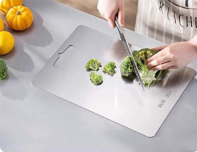 Order-Oasis™ Stainless Steel Double-Sided Cutting & Dough Kneading Board