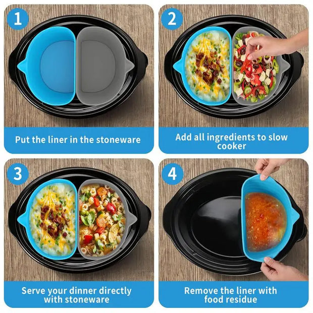 Order-Oasis™ Reusable Heat-Resistant Silicone Slow Cooker Liners (2-Pack)