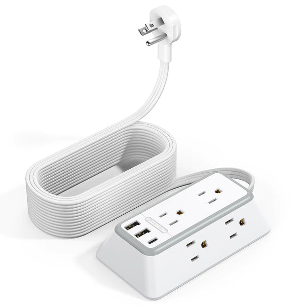 Order-Oasis ™ 25ft Flat Plug Power Strip
