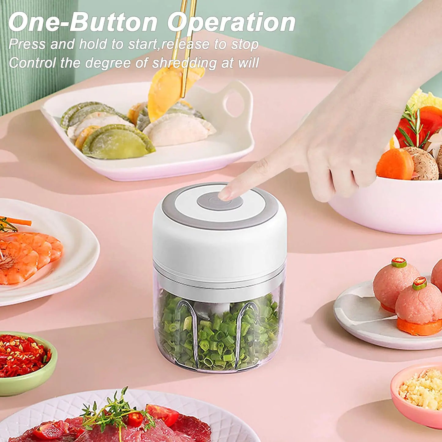 Order-Oasis™ Mini Electric Garlic Chopper